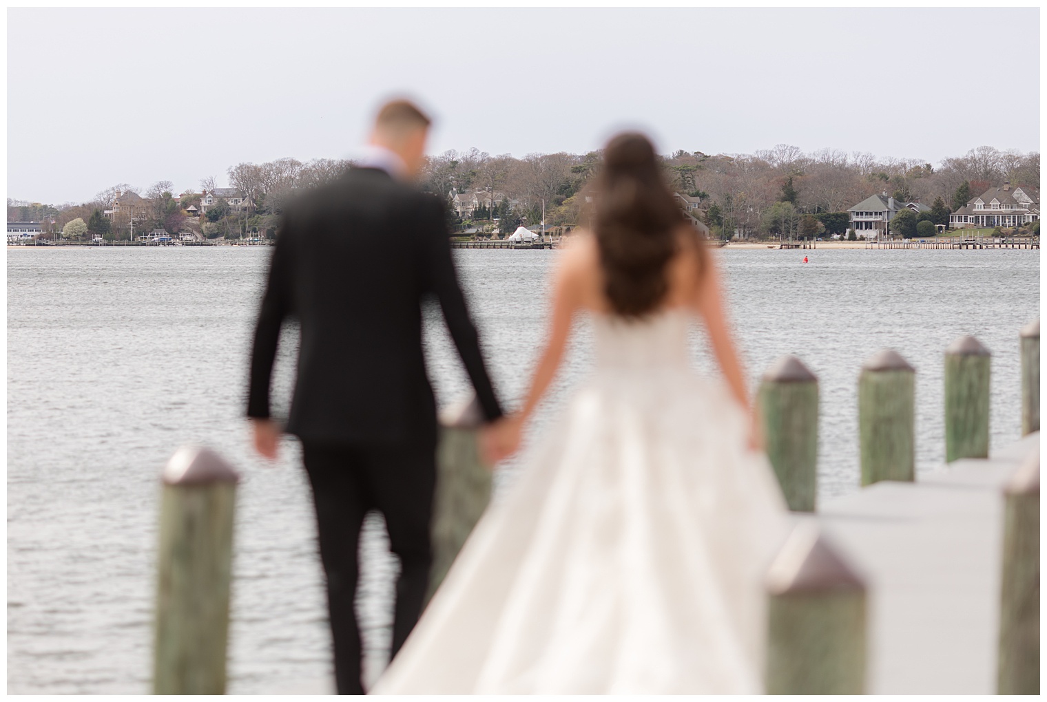 bride and groom walking