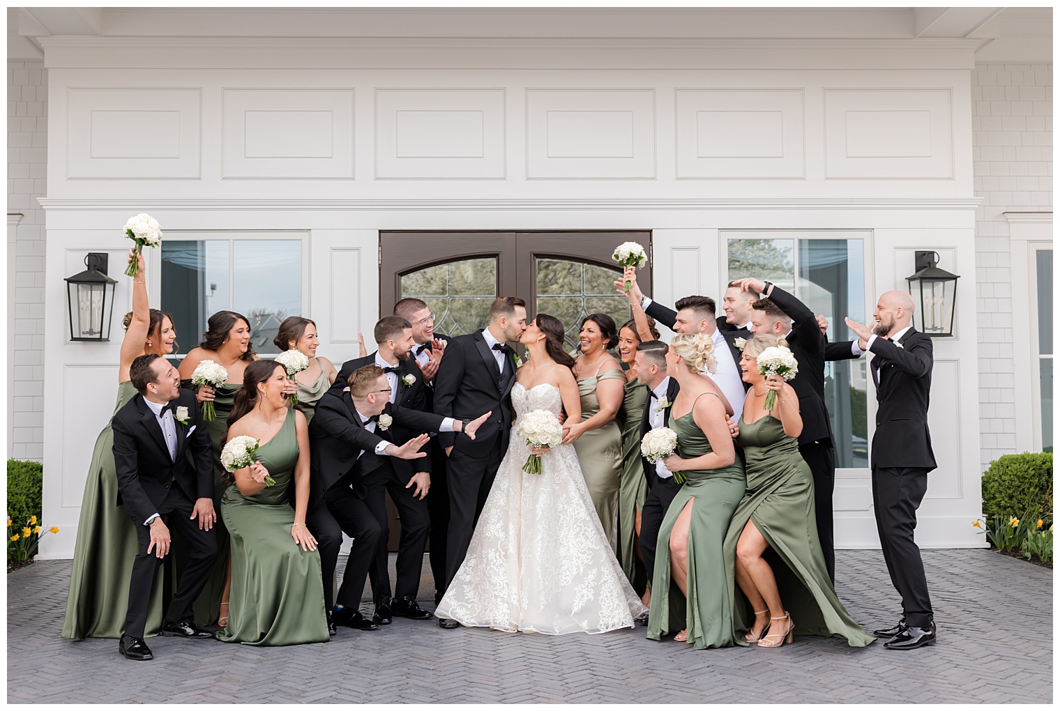 bride and groom celebrating with their courtship