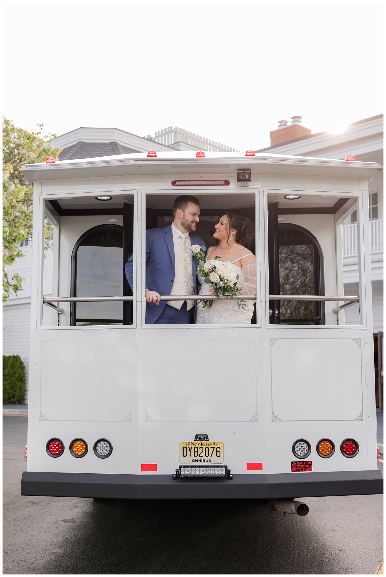 bride and groom looking at each other