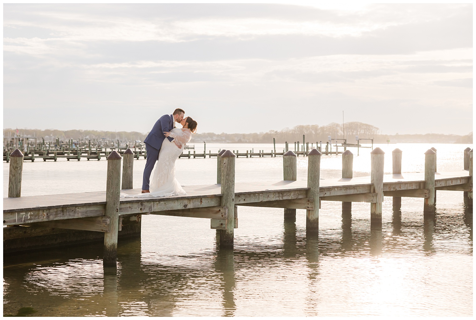 bride and groom at clarks landing 