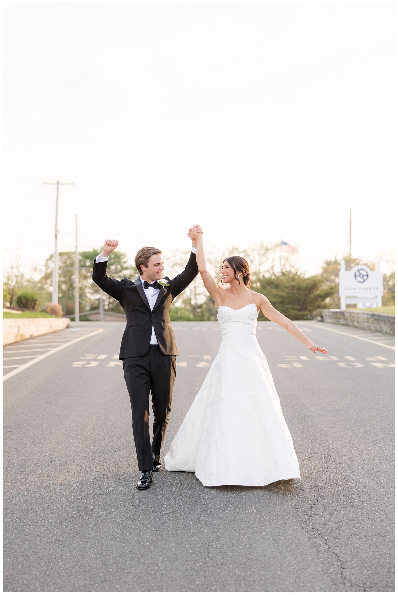 bride and groom walking 