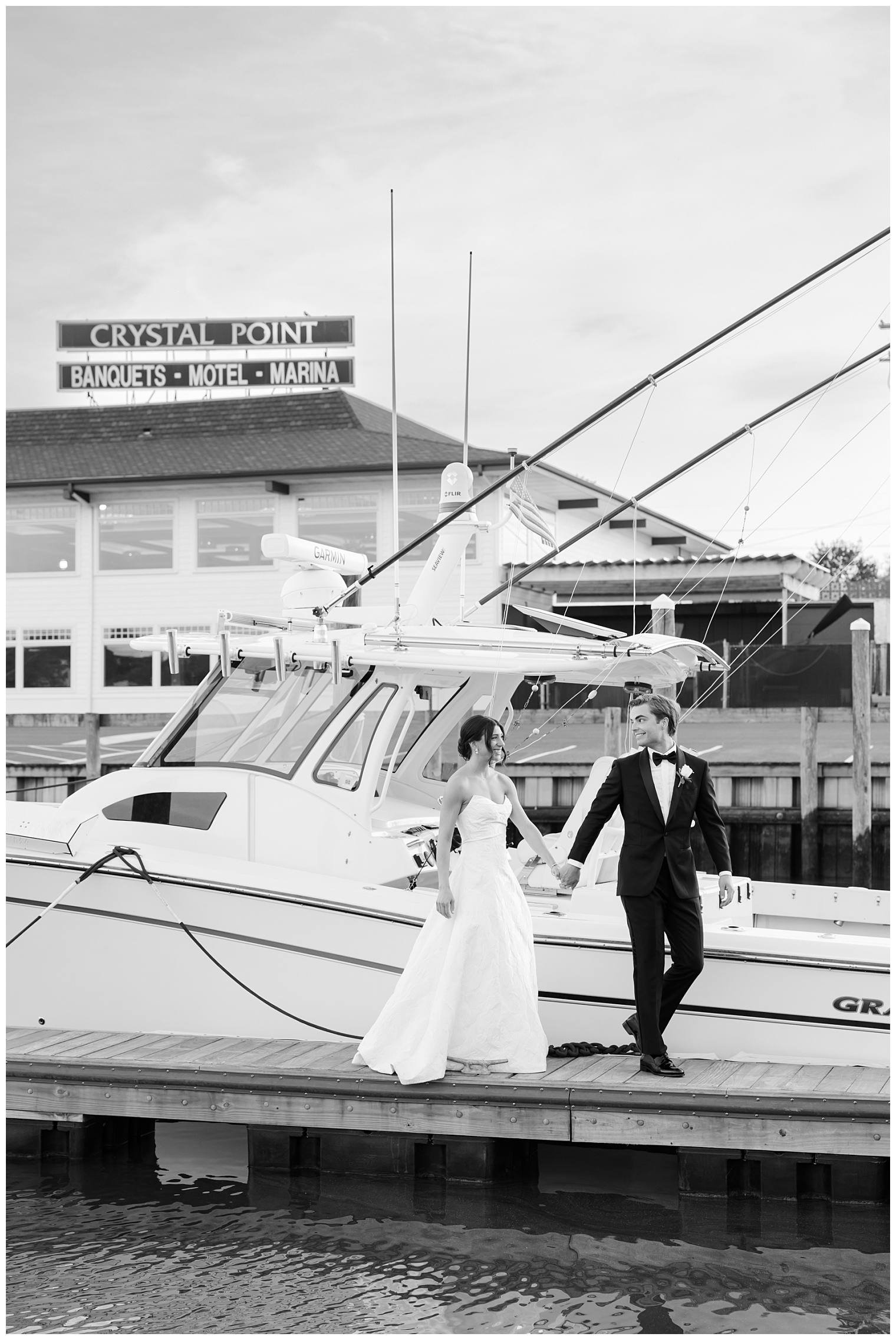bride and groom walking