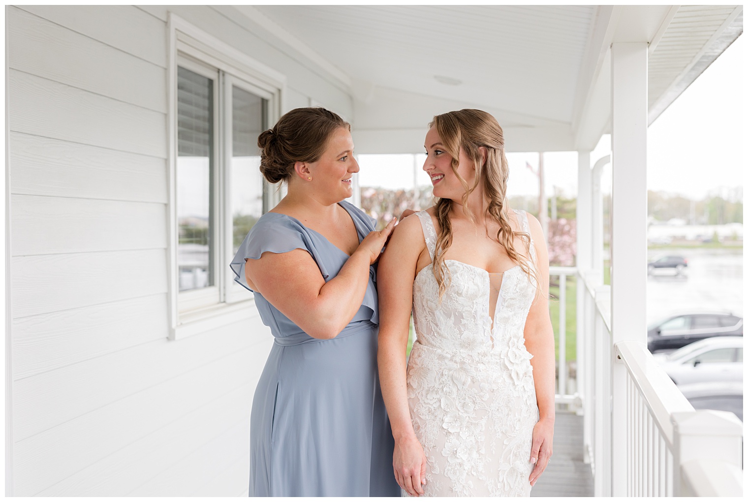 bride with a bridesmaid