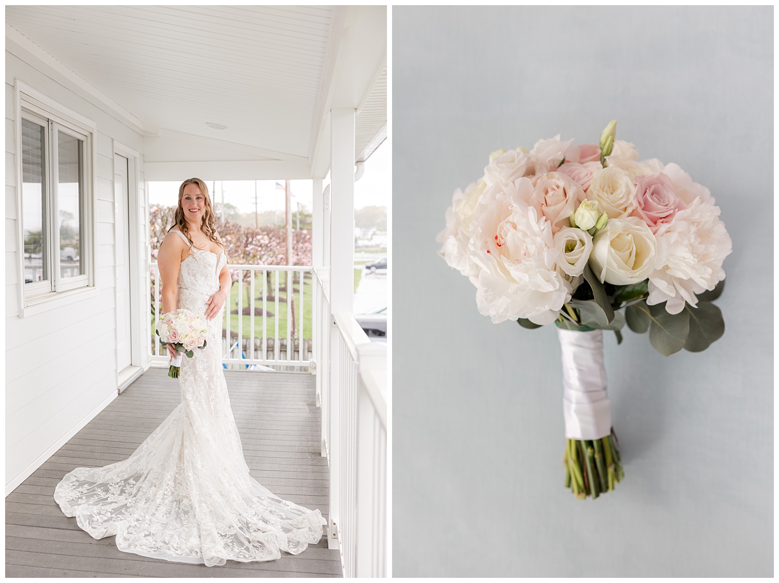 bride posing with her bouquet