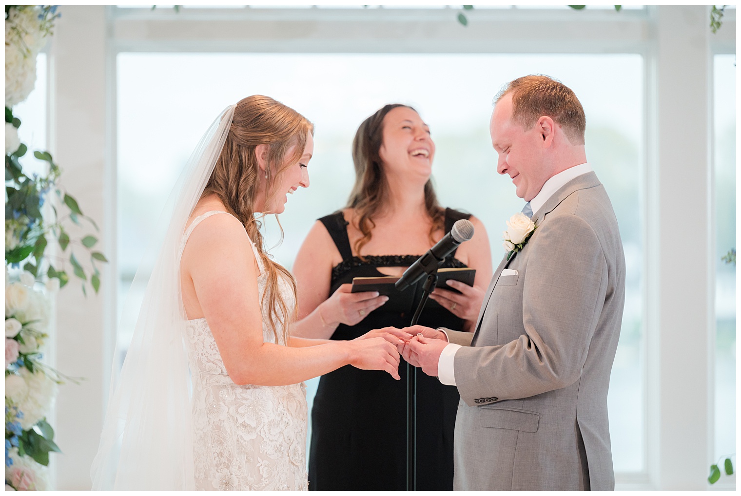 bride and groom saying "I do"