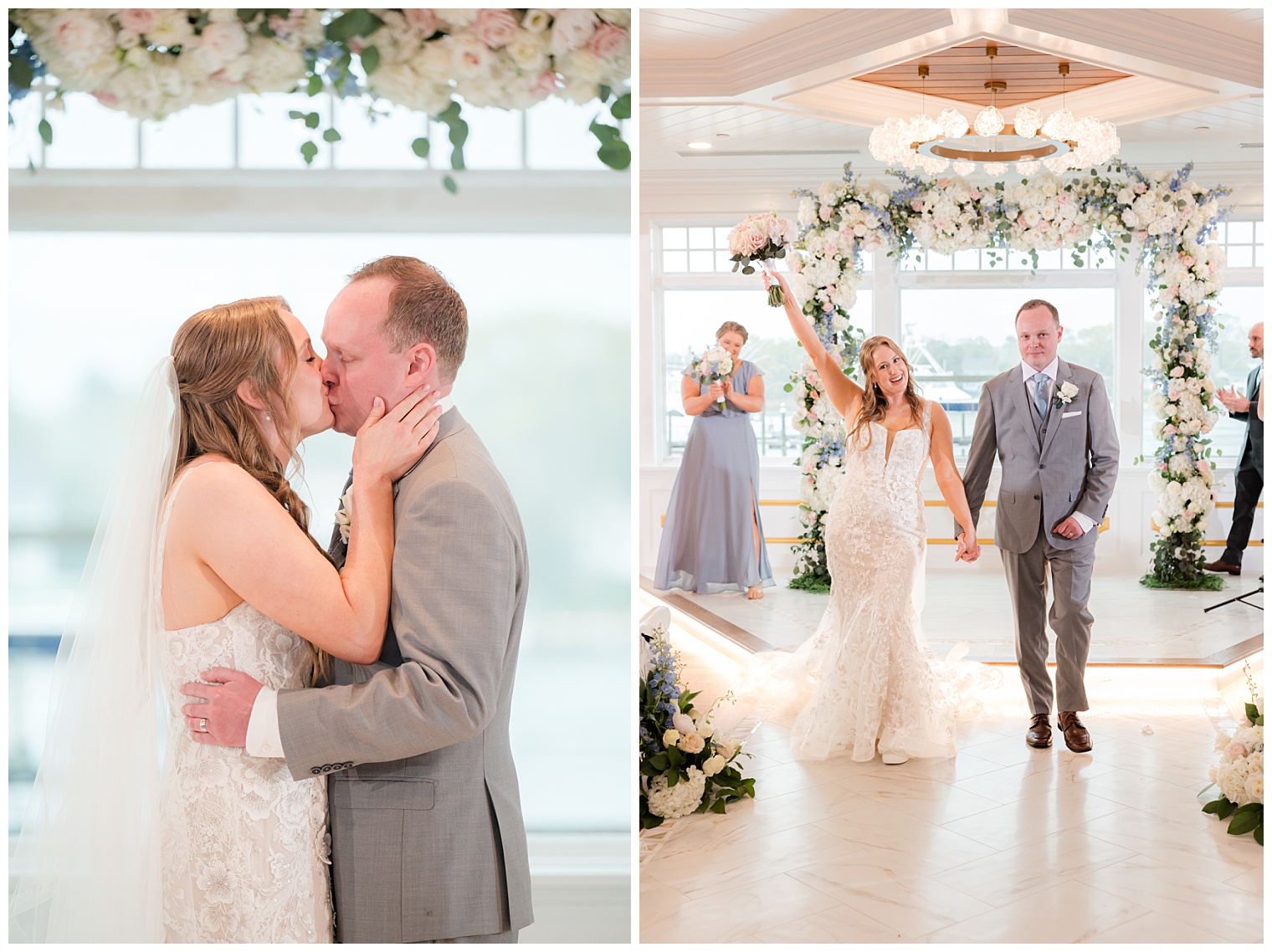 bride and groom kissing
