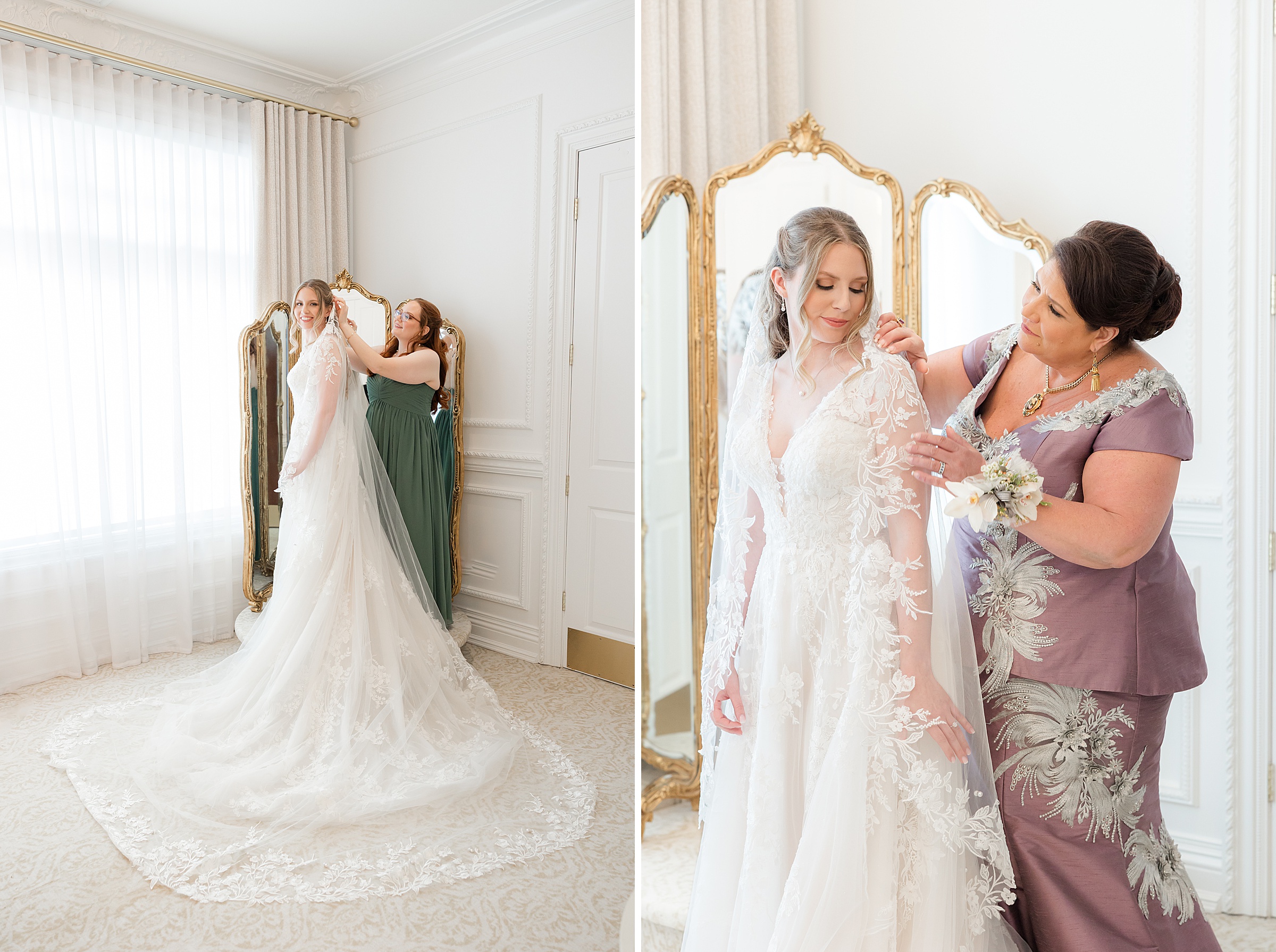 Bride with sister and mom shots