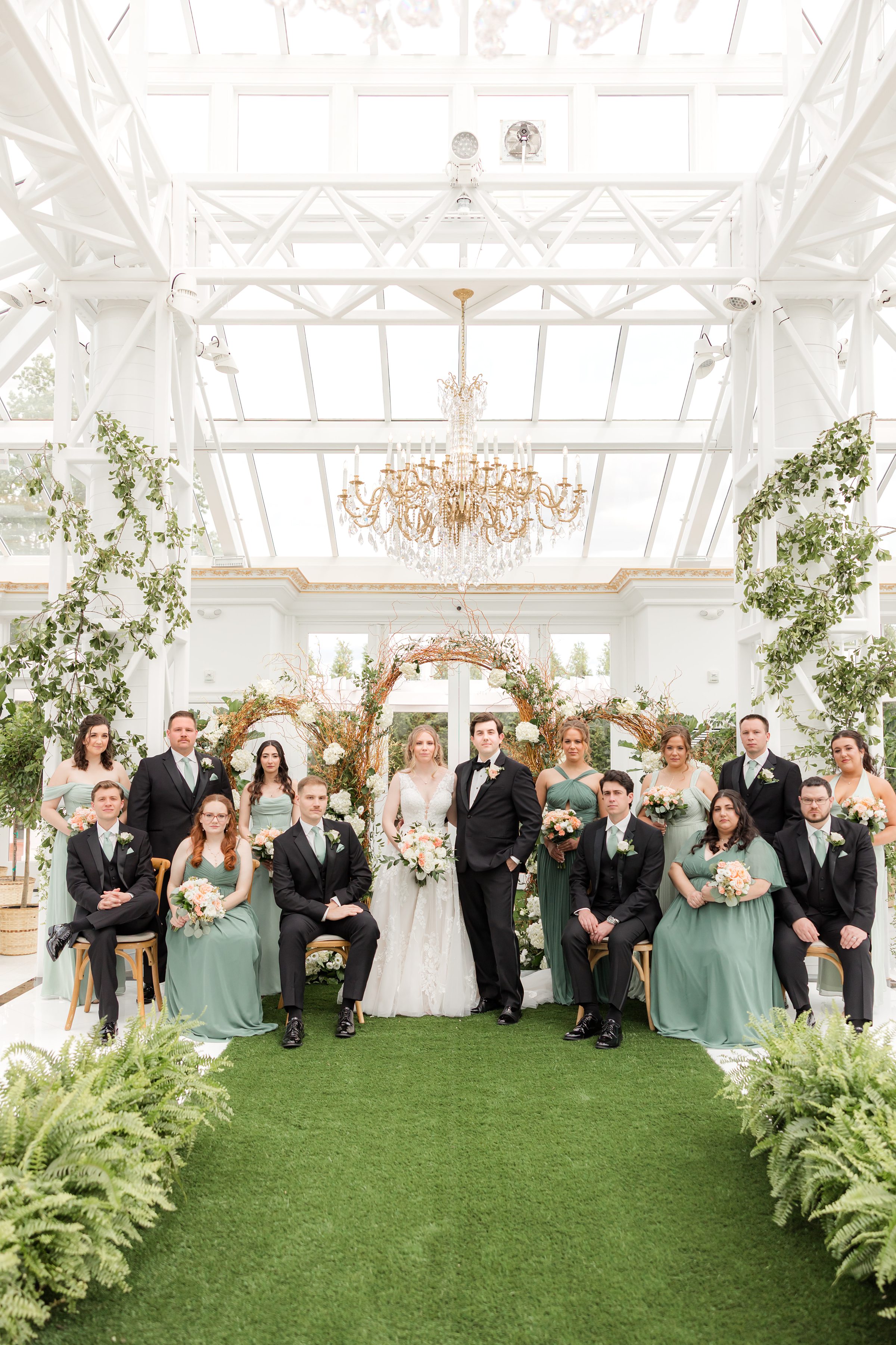 Formal portrait of wedding party